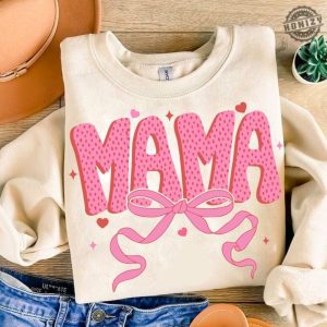 Coquette Valentine Mama Shirt Valentines Pink Bow Hoodie Pink Mama Sweatshirt Valentines Day Tshirt Mama Valentines Shirt honizy 8