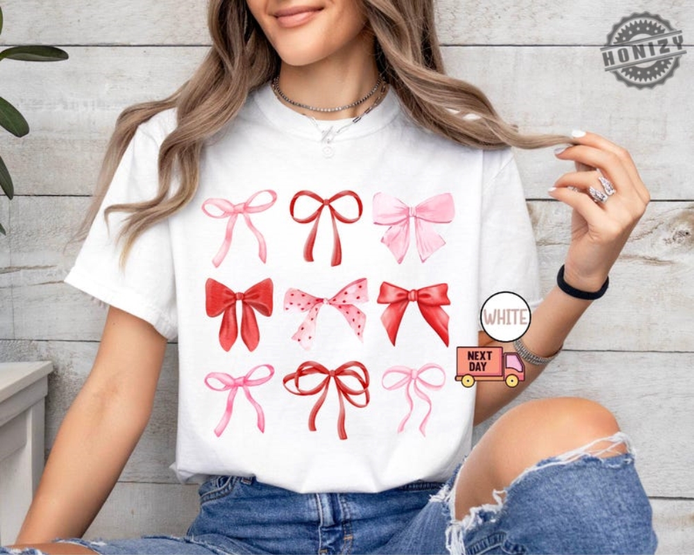 Coquette Valentine Shirt Coquette Bow Sweatshirt Valentine Bow Hoodie Coquette Valentine Tshirt Valentine Gift For Girlfriend honizy 1