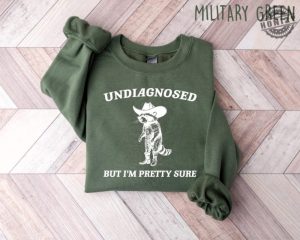 Undiagnosed But Im Pretty Sure Sweatshirt Retro Cowboy Raccoon Tshirt Raccoon Undiagnosed Western Hoodie honizy 4