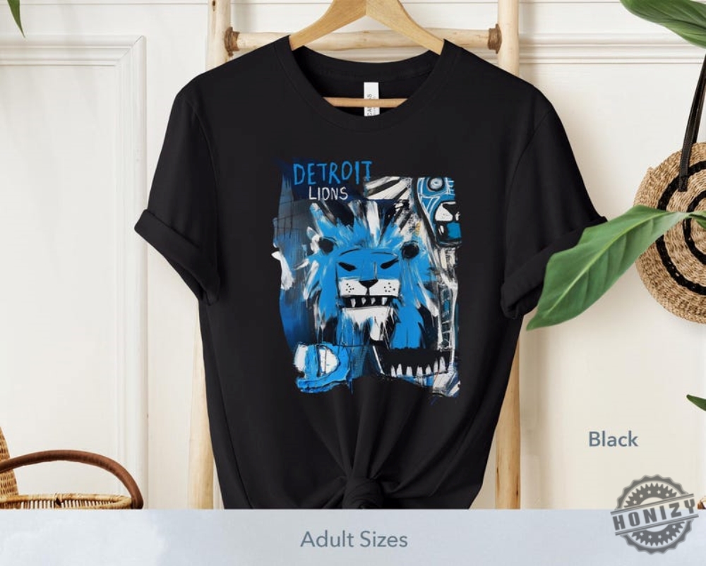 Detroit Lions Basquiat Tee Unisex Graphic Sweatshirt Soft Cotton Casual Wear Hoodie