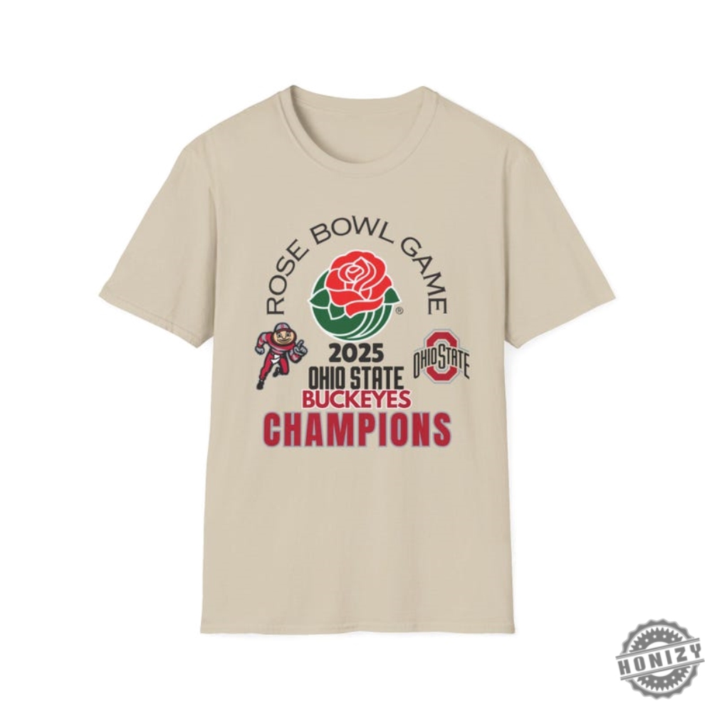 Ohio State University 2025 Rose Bowl Champions Shirt Osu Buckeyes Champs Hoodie College Football Souvenir Sweatshirt Cfb Game Day Merch Championship Tshirt