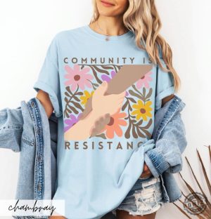 Community Is Resistance Matisse Inspired Floral Political Activism Top Progressive Anti Fascism Wildflower Gift Idea honizy 2