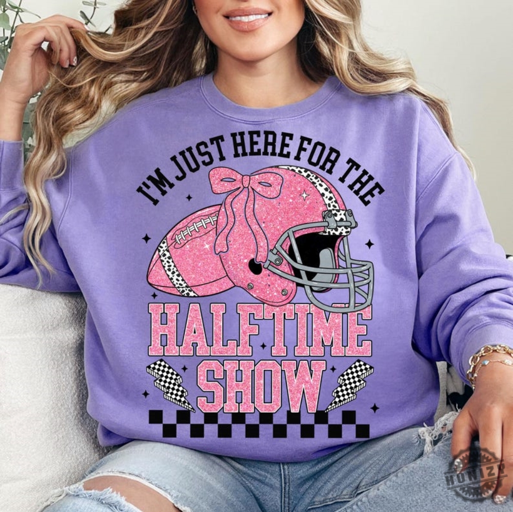 Just Here For The Halftime Show Retro Checkered Football Shirt