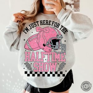 Just Here For The Halftime Show Retro Checkered Football Shirt honizy 3