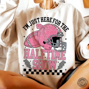 Just Here For The Halftime Show Retro Checkered Football Shirt honizy 5