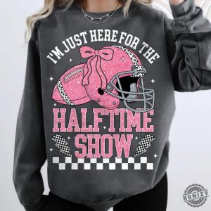 Just Here For The Halftime Show Retro Checkered Football Shirt honizy 6