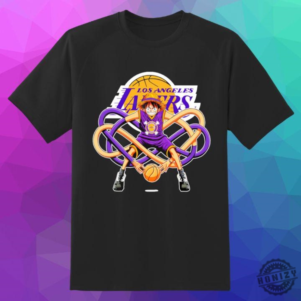 Monkey D. Luffy One Piece Los Angeles Lakers Basketball Shirt 4 Monkey D. Luffy One Piece Los Angeles Lakers Basketball Shirt