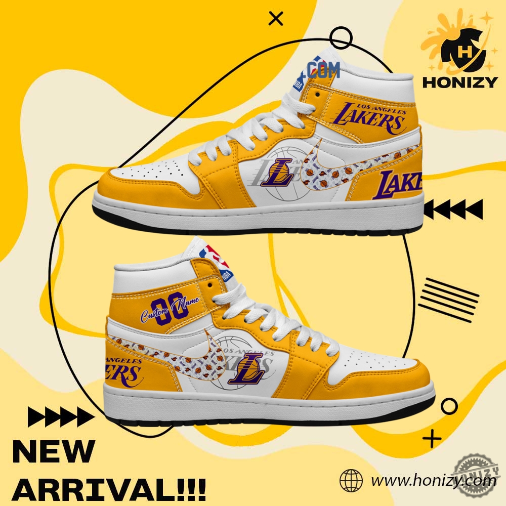 Hottest Trending Shirts, Custom Shoes 17 Los Angeles Lakers Nba Basketball Personalized Air Jordan 1 Shoes