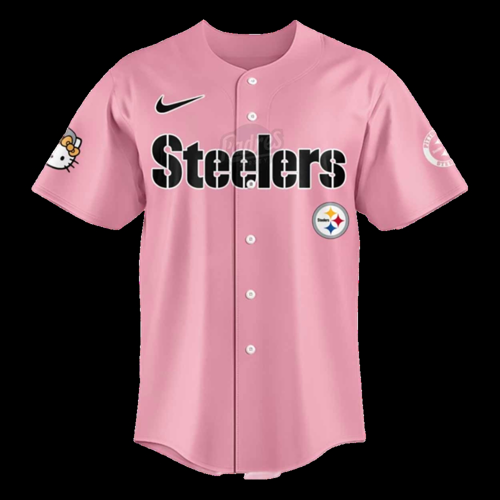 Pittsburgh Steelers X Hello Kitty Baseball Jersey Unisex 3D Shirt 4 Pittsburgh Steelers x Hello Kitty Baseball Jersey Unisex 3D Shirt