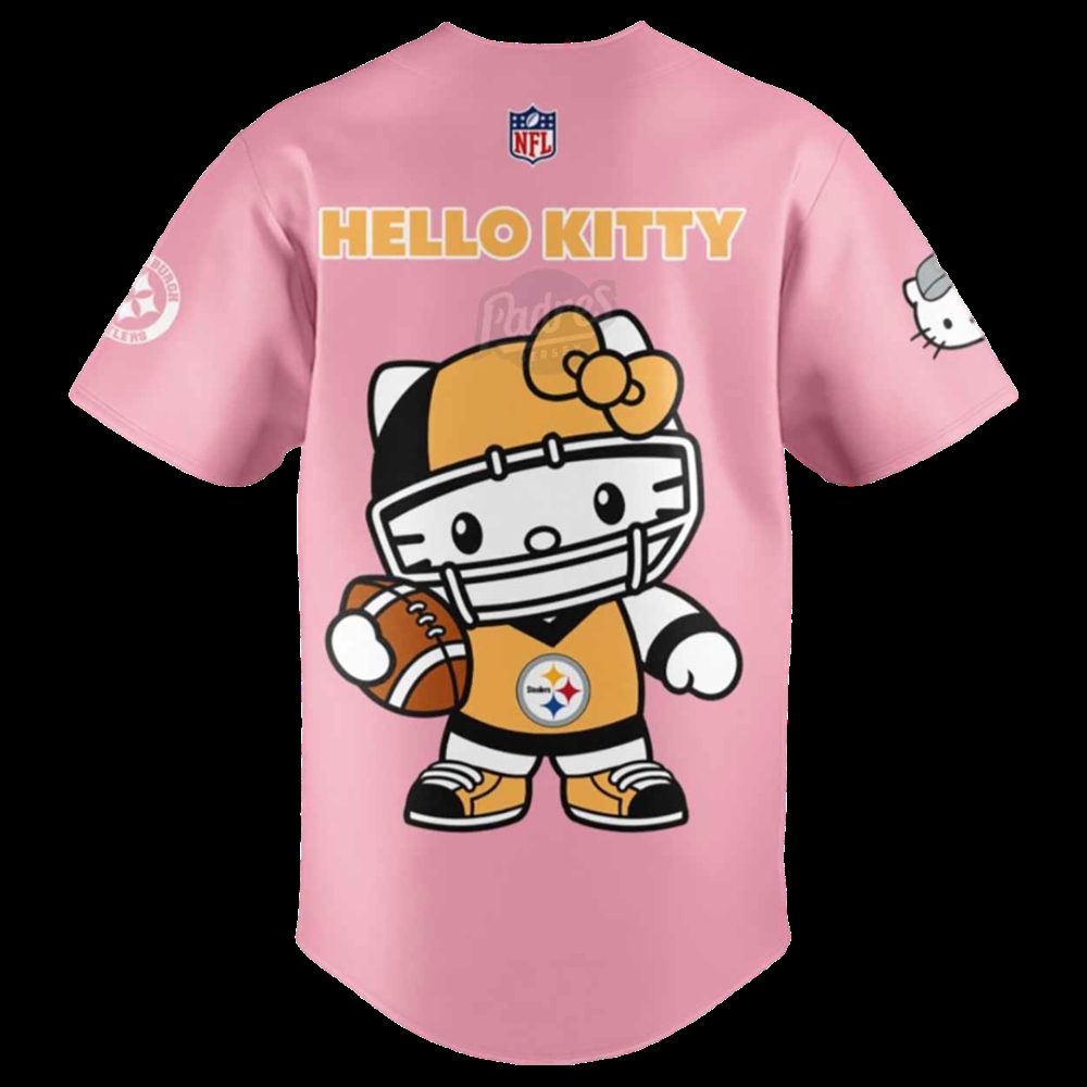 Pittsburgh Steelers X Hello Kitty Baseball Jersey Unisex 3D Shirt 5 Pittsburgh Steelers x Hello Kitty Baseball Jersey Unisex 3D Shirt