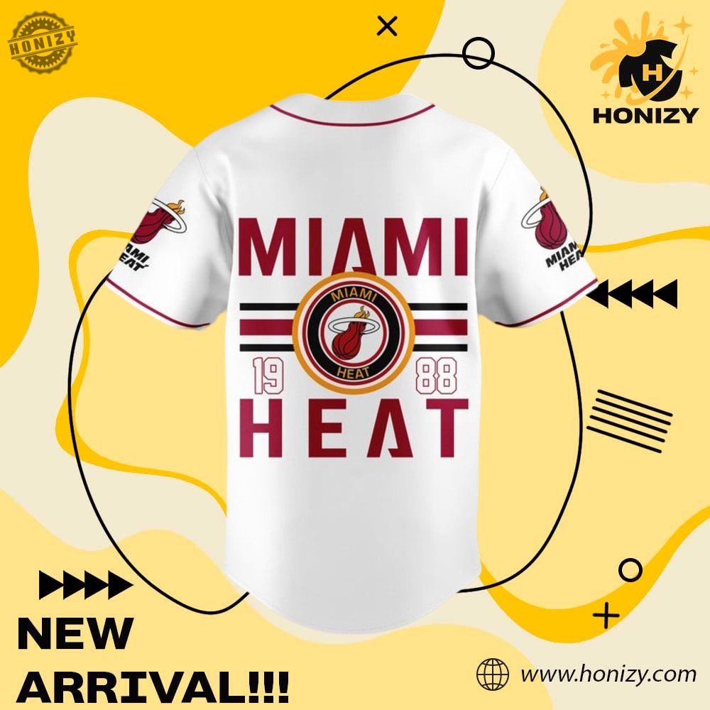 Nba Miami Heat 1988 White Red Baseball Jersey Unisex Shirt 4 NBA Miami Heat 1988 White Red Baseball Jersey Unisex Shirt