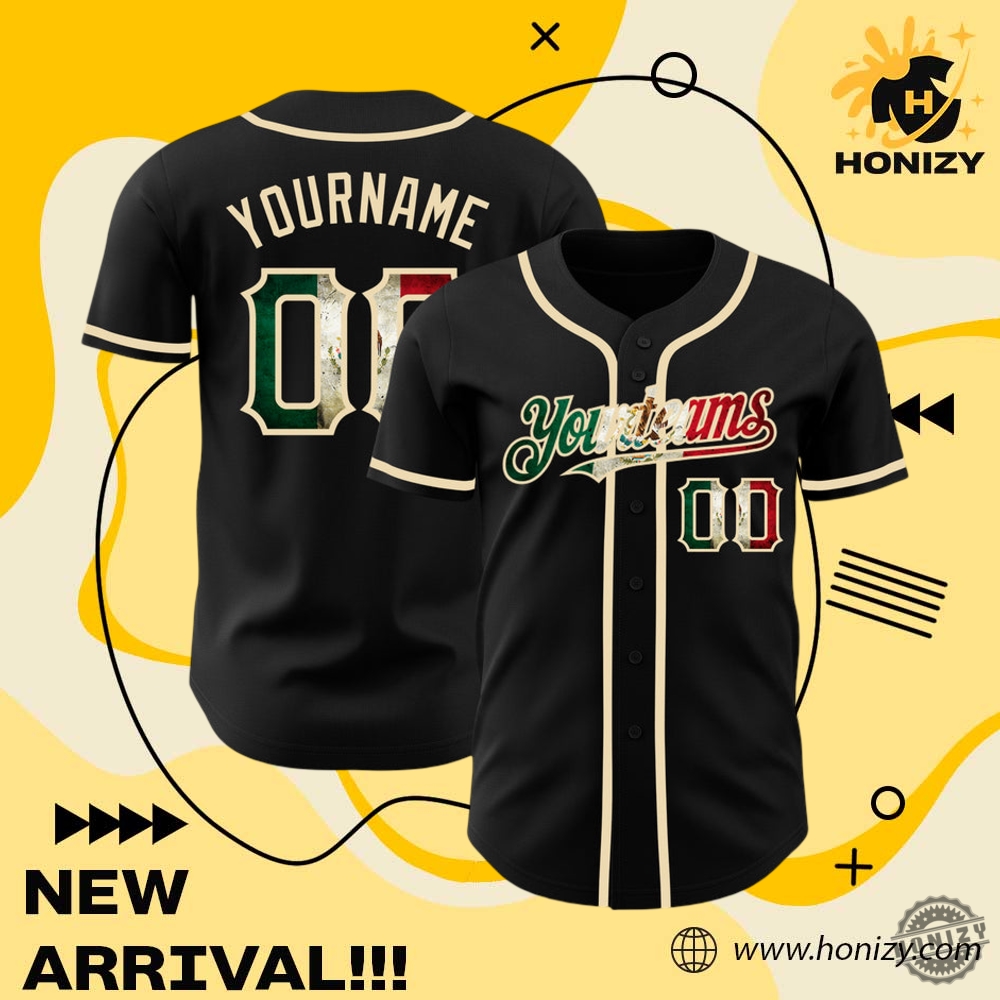 Football Jersey and Shoes 10 Mexican Flagcity Cream Authentic Custom Black Vintage Baseball Jersey