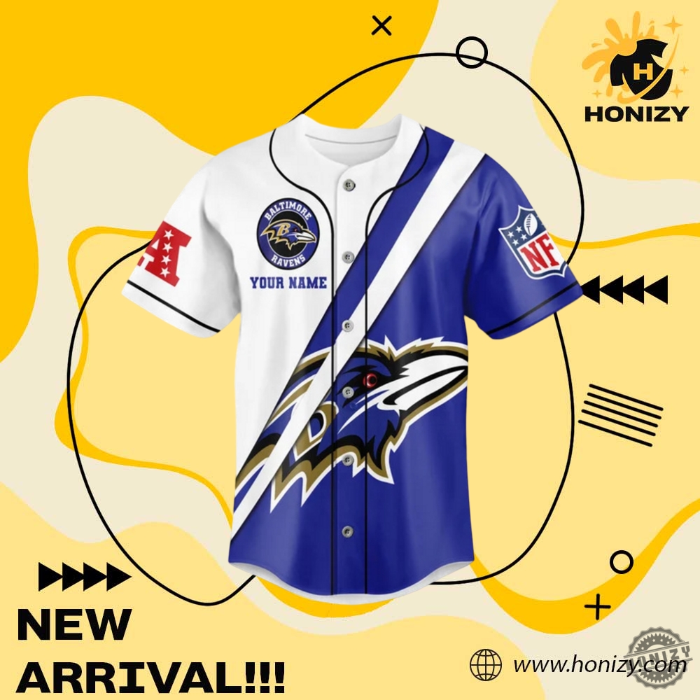 Baltimore Ravens Flock Personalized Baseball Jersey 3 Baltimore Ravens Flock Personalized Baseball Jersey