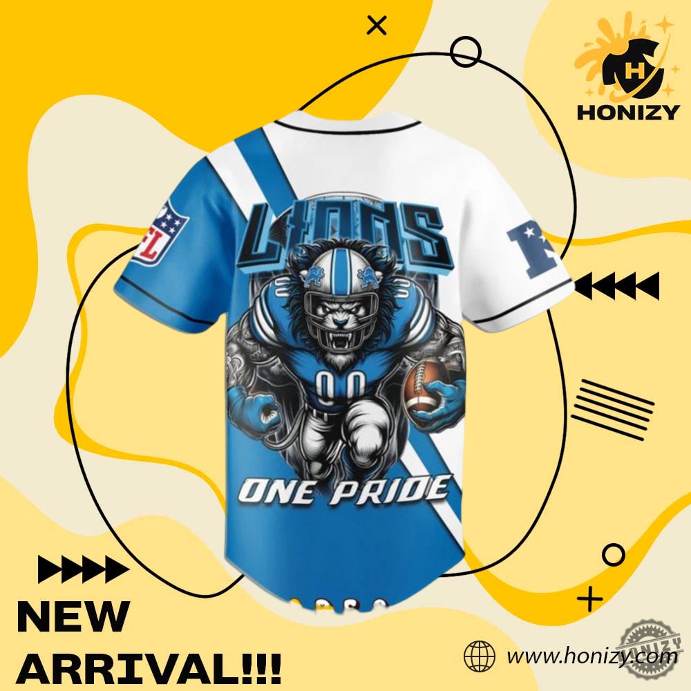 Detroit Lions One Pride Home Personalized Baseball Jersey 4 Detroit Lions One Pride Home Personalized Baseball Jersey