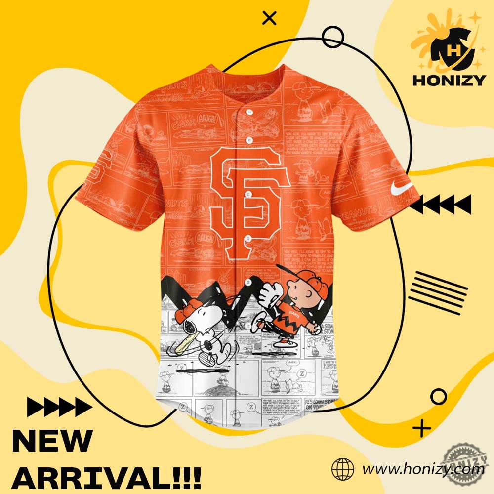 San Francisco Giants Peanuts Baseball Jersey 4 San Francisco Giants Peanuts Baseball Jersey