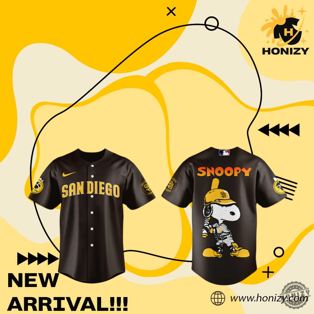 San Diego Padres Peanuts Anniversary Baseball Jersey 5 San Diego Padres Peanuts Anniversary Baseball jersey