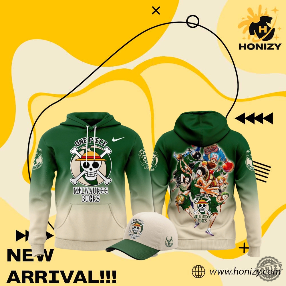 Luffy One Piece x NBA Team Graphic Shirt and Shoes 28 Milwaukee Bucks X One Piece 3D Over Printed