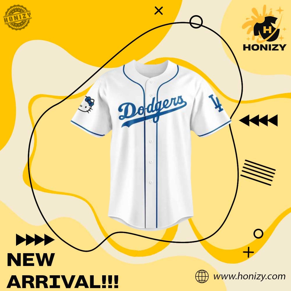 Los Angeles Dodgers Bruno Mars Hello Kitty Baseball Jersey 3 Los Angeles Dodgers Bruno Mars Hello Kitty Baseball Jersey
