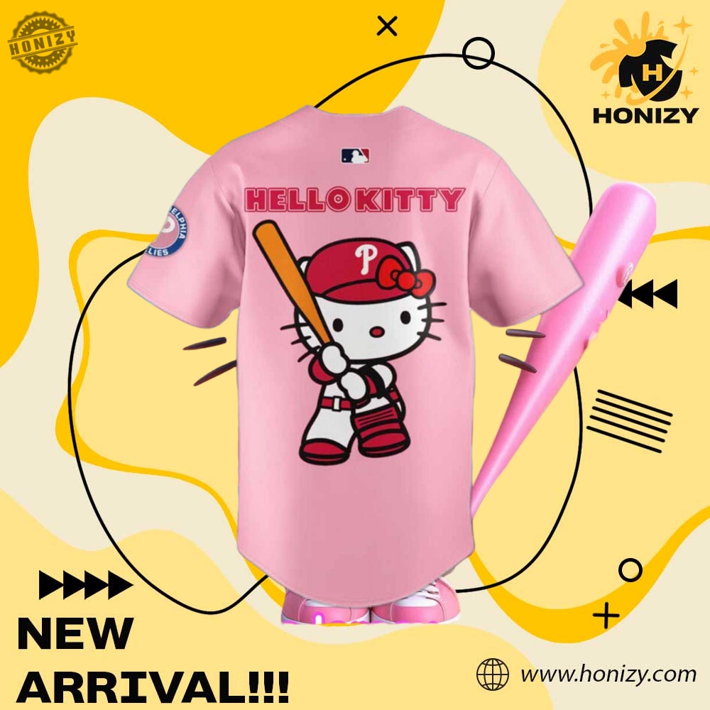 Philadelphia Pink Phillies Hello Kitty Baseball Jersey 3 Philadelphia Pink Phillies Hello Kitty Baseball Jersey
