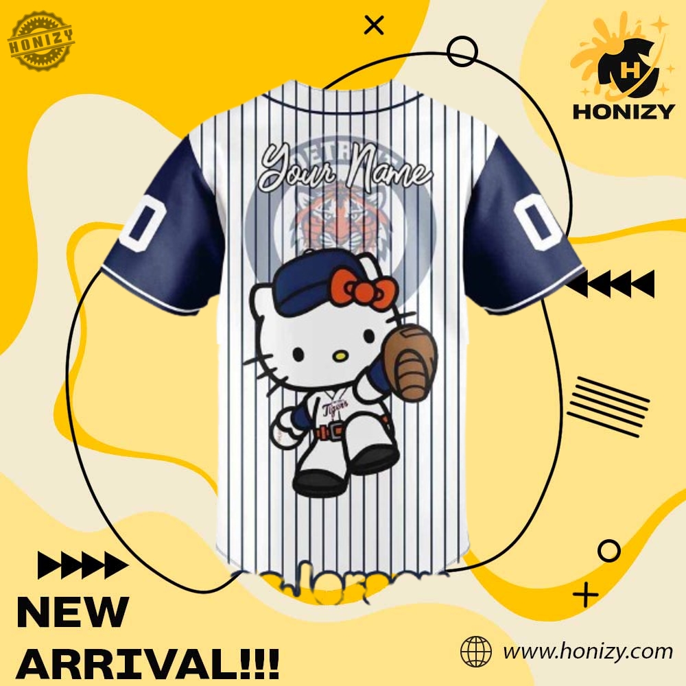 Hello Kitty Detroit Tigers Baseball Jersey 3 Hello Kitty Detroit Tigers Baseball Jersey