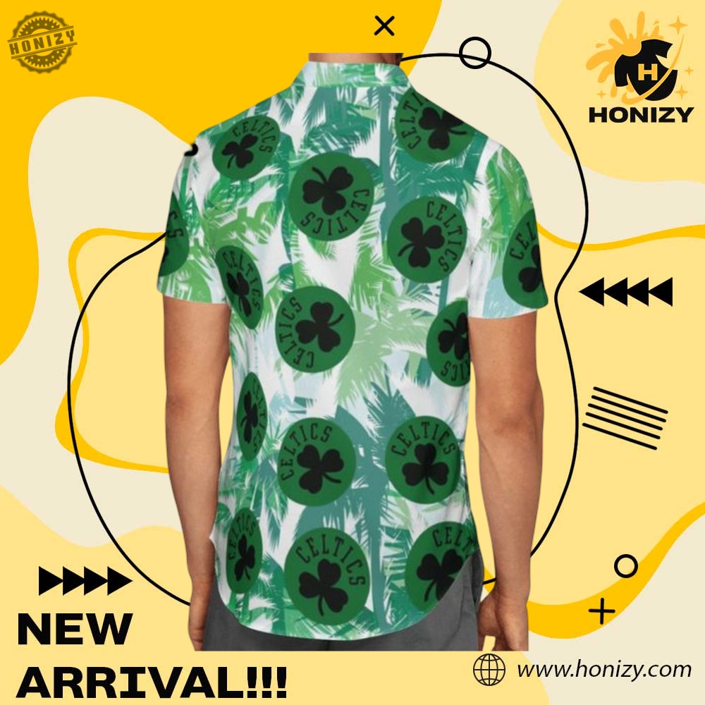 NBA 2025 Playoff Gift 23 Nba Boston Celtics Beach Green Hawaiian 3D Over Printed Shirt