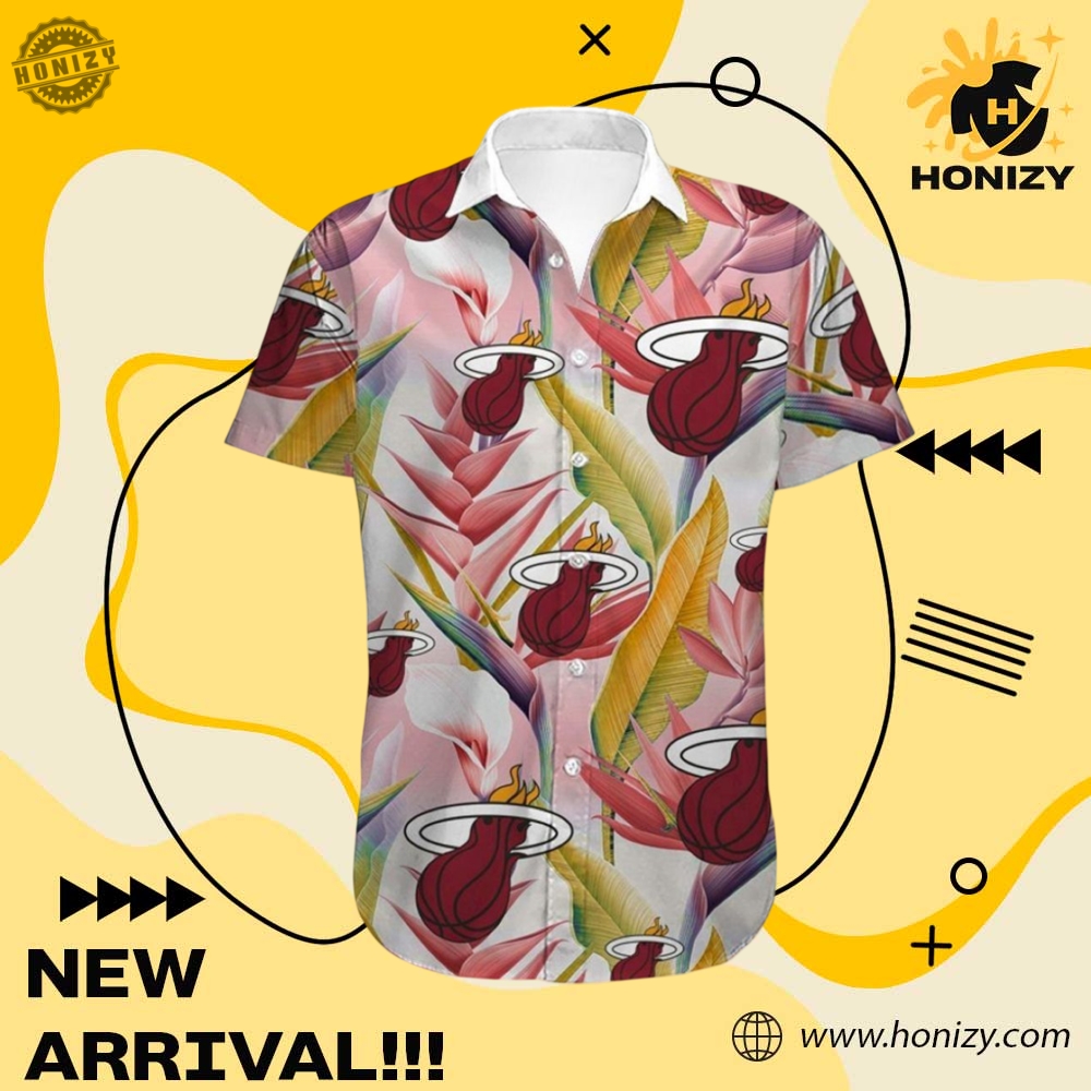Nba Miami Heat Tropical Flowers 3D Over Printed Hawaiian Shirt 3 NBA Miami Heat Tropical Flowers 3D Over Printed Hawaiian Shirt