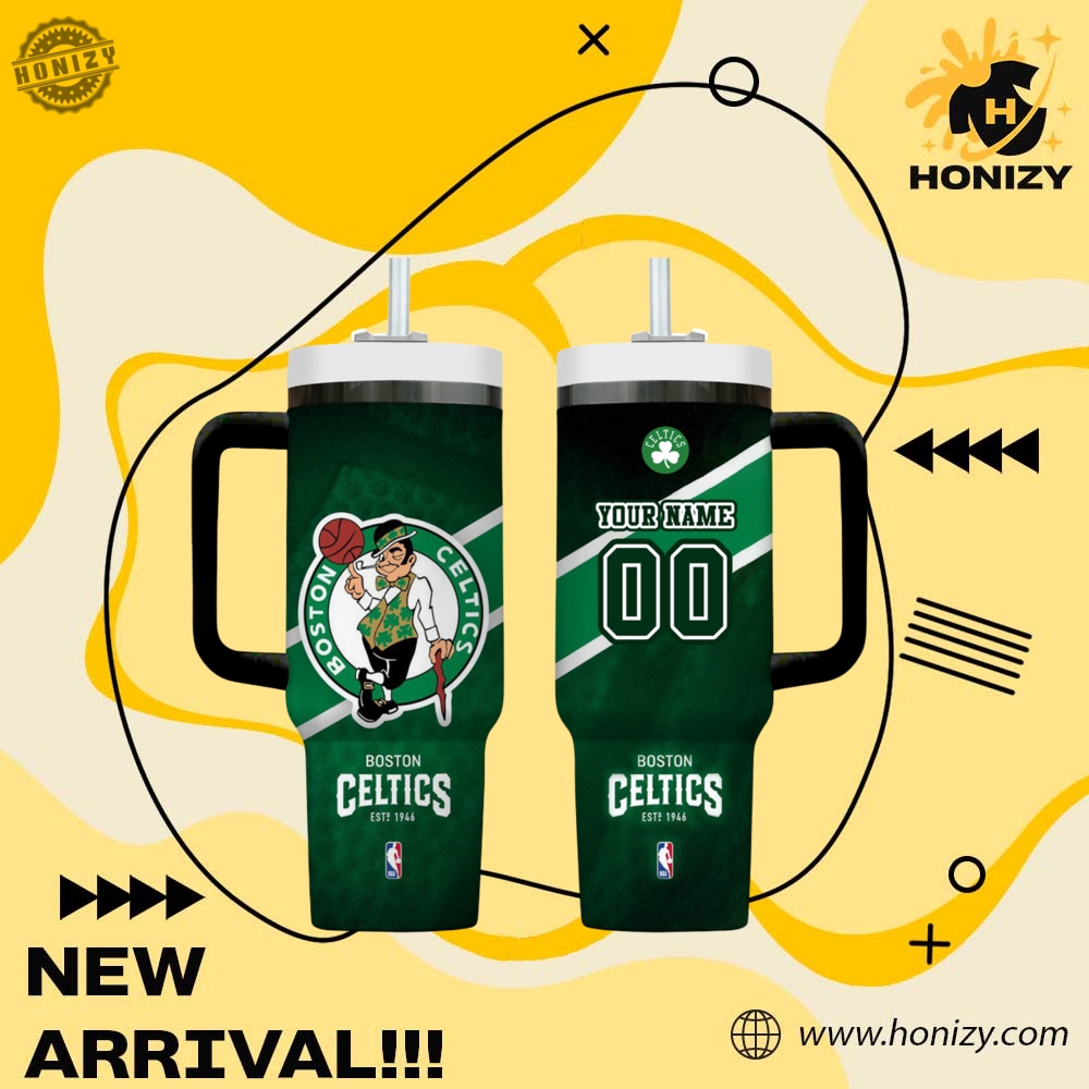 Nba Boston Celtics Custom Name Stanley Cup Tumbler With Handle honizy 1