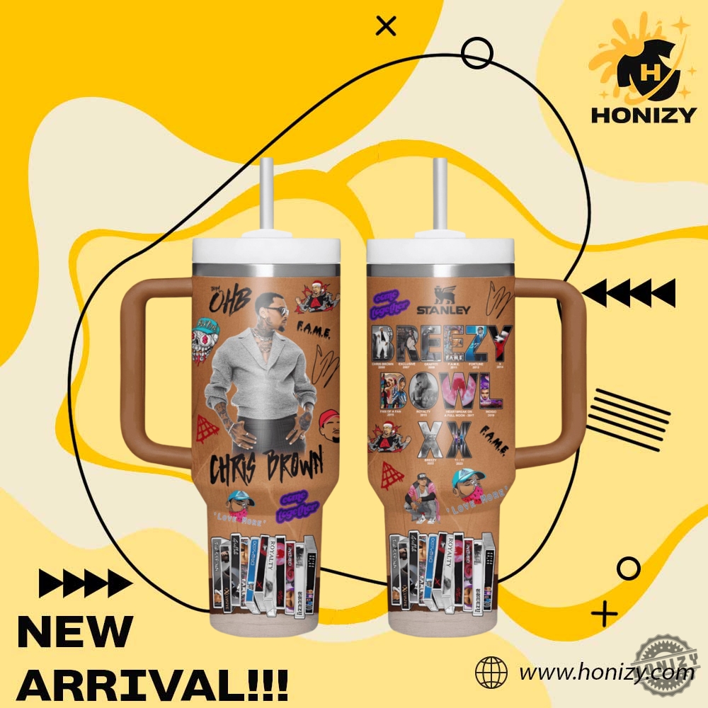 NBA gifts For Fan 19 Chris Brown Breezy Bowl Xx Stanley Handle Tumbler