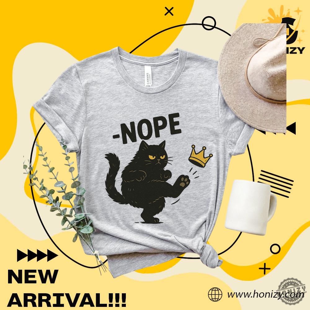 Father's Day and Support Harvard Shirt 18 No Kings In America Black Cat Funny Political Unisex Vintage Shirt
