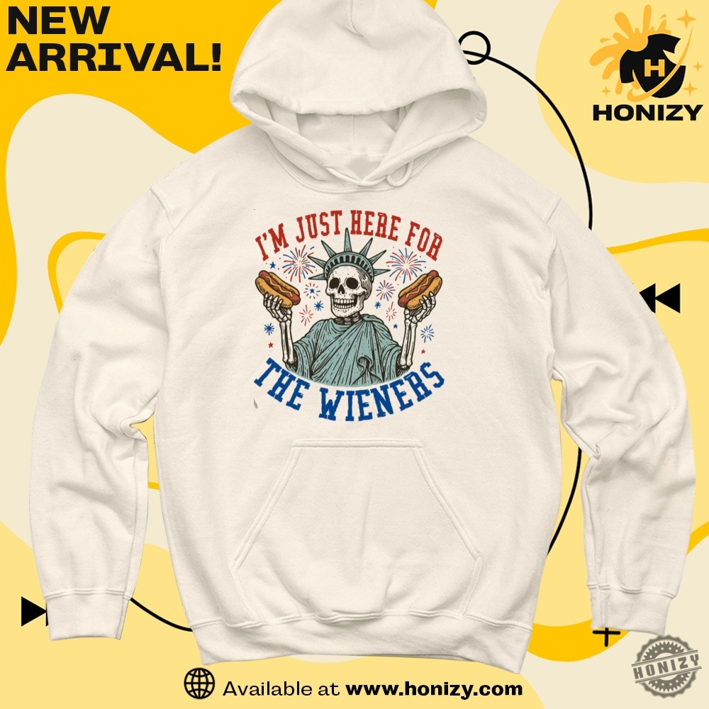 Im Just Here For The Wieners Skeleton With Hot Dog Unisex Trendy Shirt 3 Im Just Here For The Wieners Skeleton With Hot Dog Unisex Trendy Shirt honizy 2