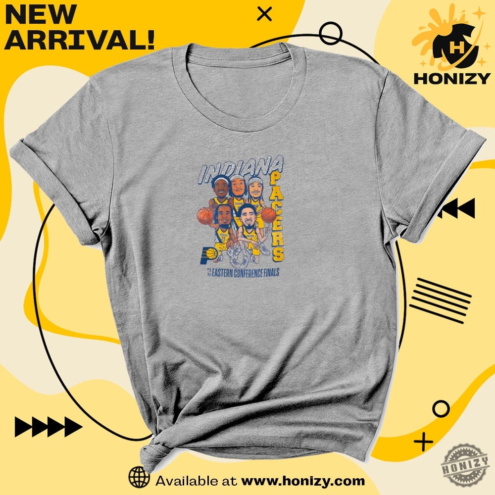 Indiana Pacers 2025 Eastern Conference Finals Starting 5 Unisex Trending Shirt 3 Indiana Pacers 2025 Eastern Conference Finals Starting 5 unisex trending Shirt