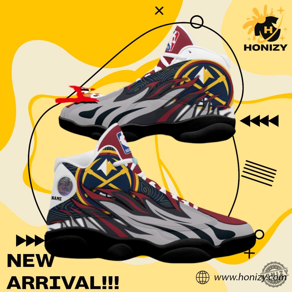 Perfect present for a NBA fan 17 Nba Basketball Denver Nuggets Personalized Custom Name Air Jordan 13 Shoes
