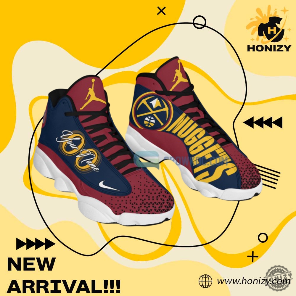 Perfect present for a NBA fan 18 Nba Basketball Denver Nuggets Custom Name Personalized Air Jordan 13 Shoes
