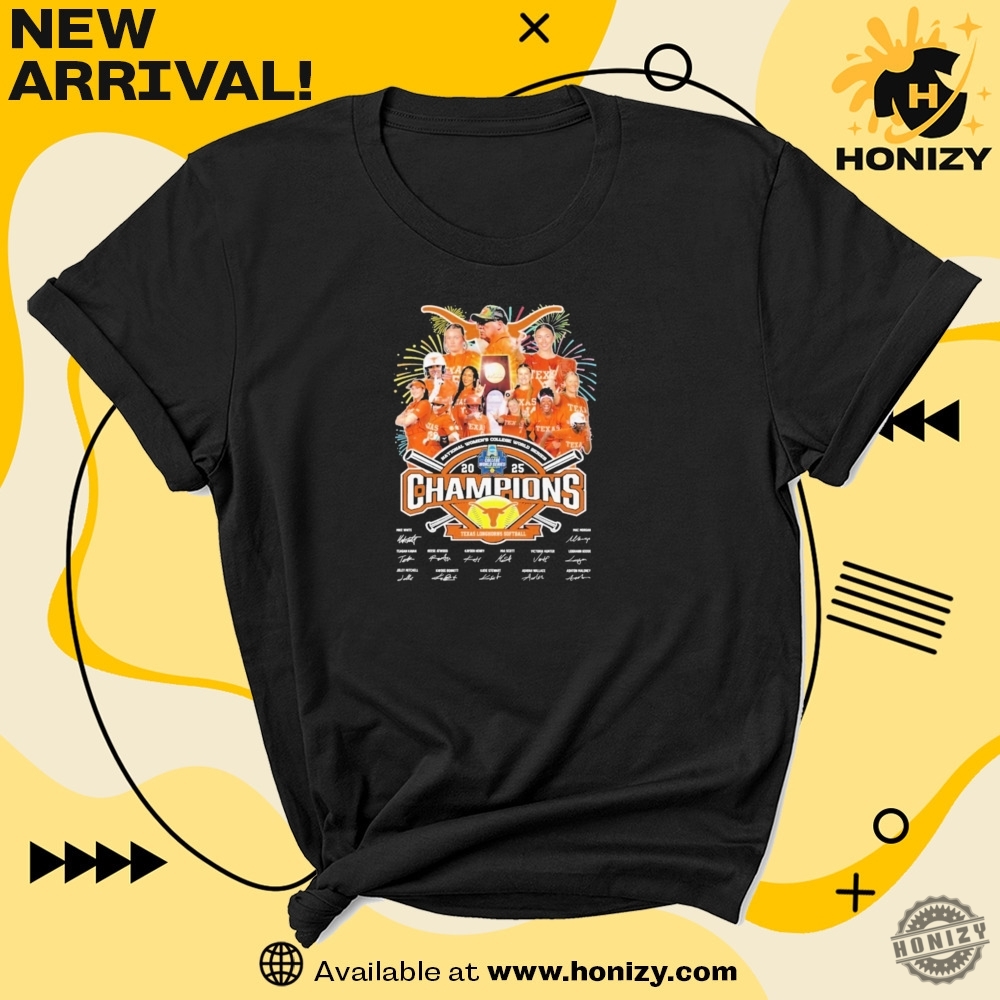 Ncaa National Womens College World Series Texas Longhorns Champions 2025 Signatures Shirt 7 NCAA National Womenβs College World Series Texas Longhorns Champions 2025 Signatures shirt