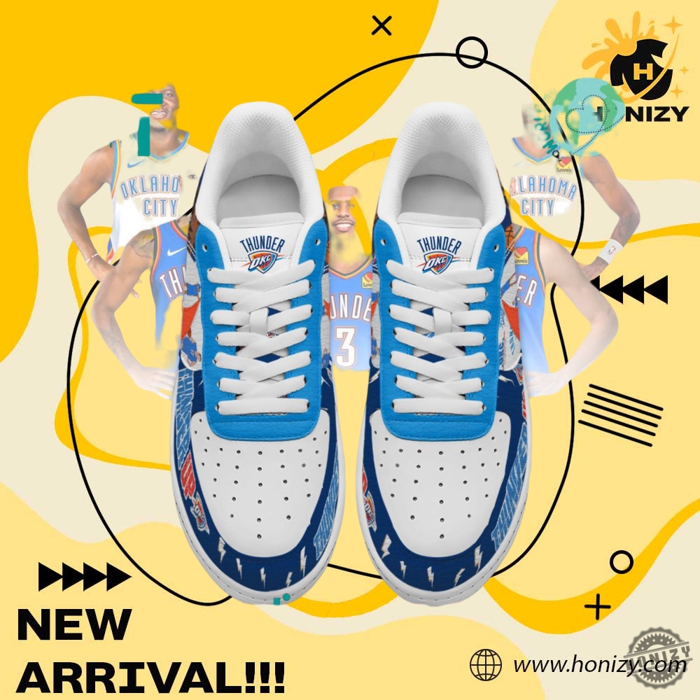 Oklahoma City Thunder Nba Thunder Up Limited Edition Air Force 1 Sneaker Shoes 4 Oklahoma City Thunder NBA Thunder Up Limited Edition Air Force 1 Sneaker Shoes