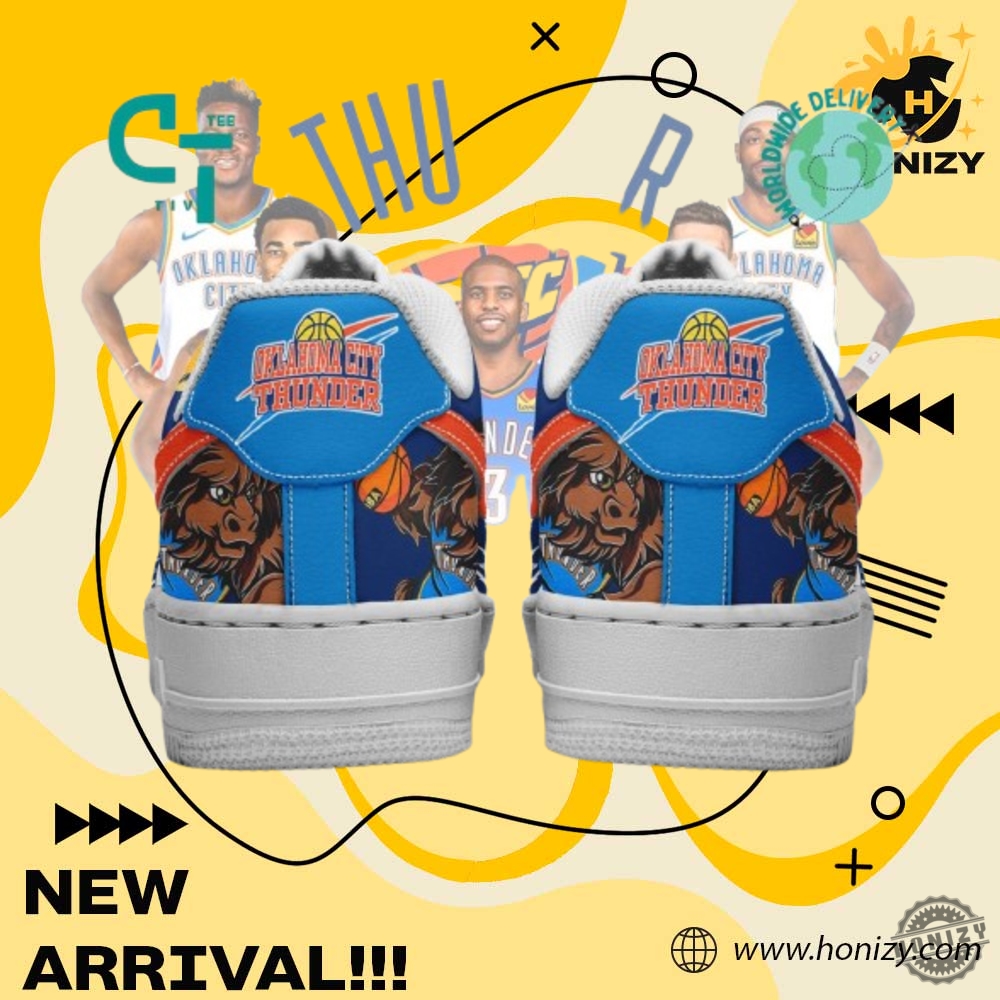 Oklahoma City Thunder Nba Thunder Up Limited Edition Air Force 1 Sneaker Shoes 5 Oklahoma City Thunder NBA Thunder Up Limited Edition Air Force 1 Sneaker Shoes