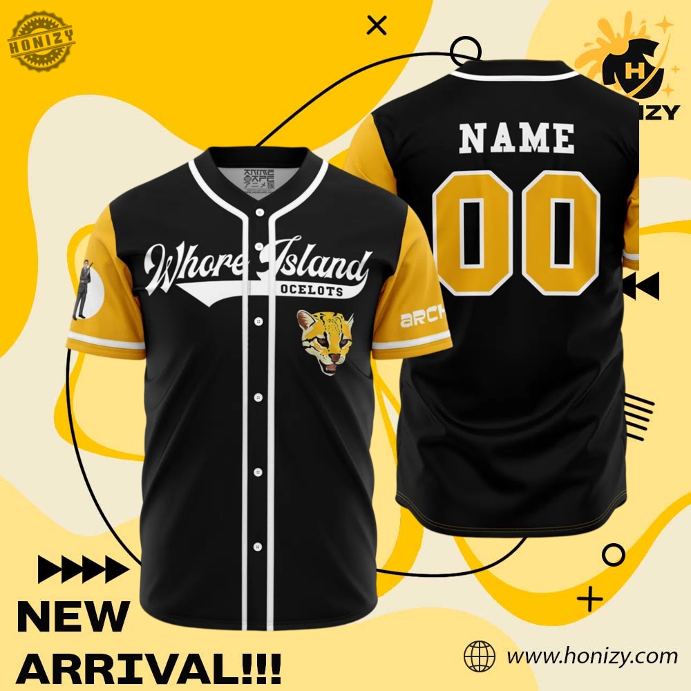Whore Island Oceleots Archer Personalized Unisex Vintage Baseball Jersey 5 Whore Island Oceleots Archer Personalized unisex vintage Baseball Jersey