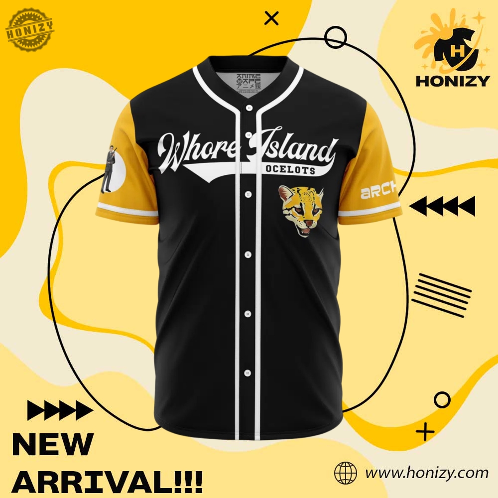 Whore Island Oceleots Archer Personalized Unisex Vintage Baseball Jersey 7 Whore Island Oceleots Archer Personalized unisex vintage Baseball Jersey