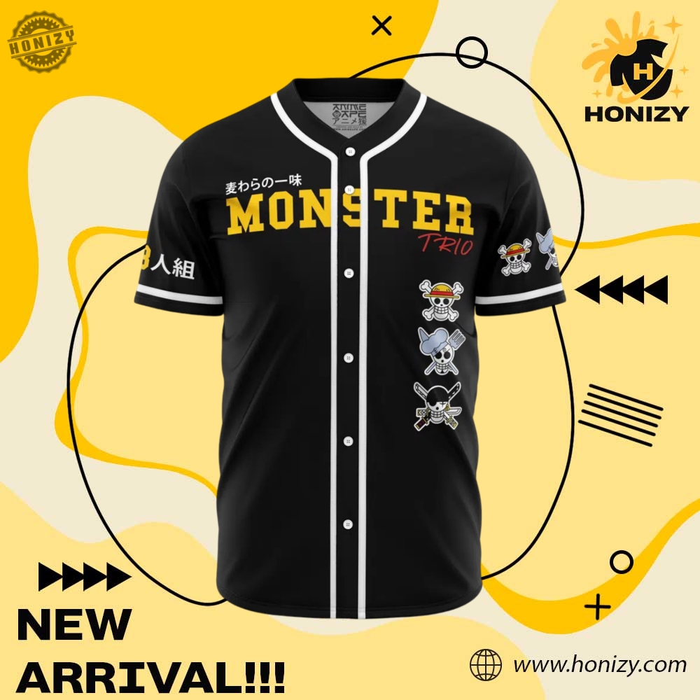 Monster Trio One Piece Anime Personalized Unisex Vintage Baseball Jersey 6 monster trio one piece anime Personalized unisex vintage Baseball Jersey