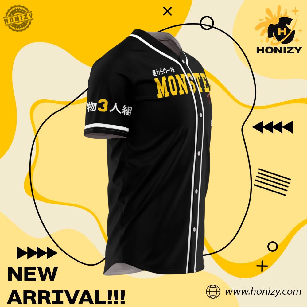 Monster Trio One Piece Anime Personalized Unisex Vintage Baseball Jersey 7 monster trio one piece anime Personalized unisex vintage Baseball Jersey