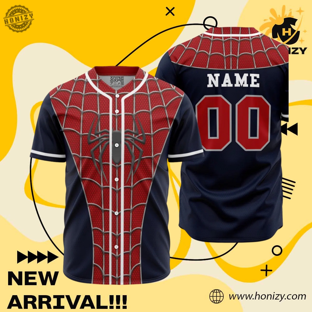 Jersey for fan NFL and anime 19 Marvel Spiderman Cosplay Personalized Unisex Vintage Baseball Jersey