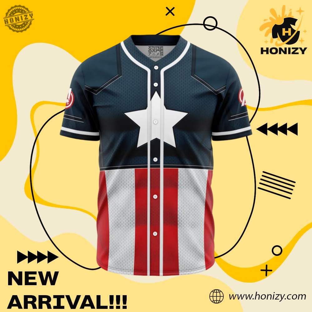 Jersey for fan NFL and anime 21 Captain America Marvel Personalized Unisex Vintage Baseball Jersey
