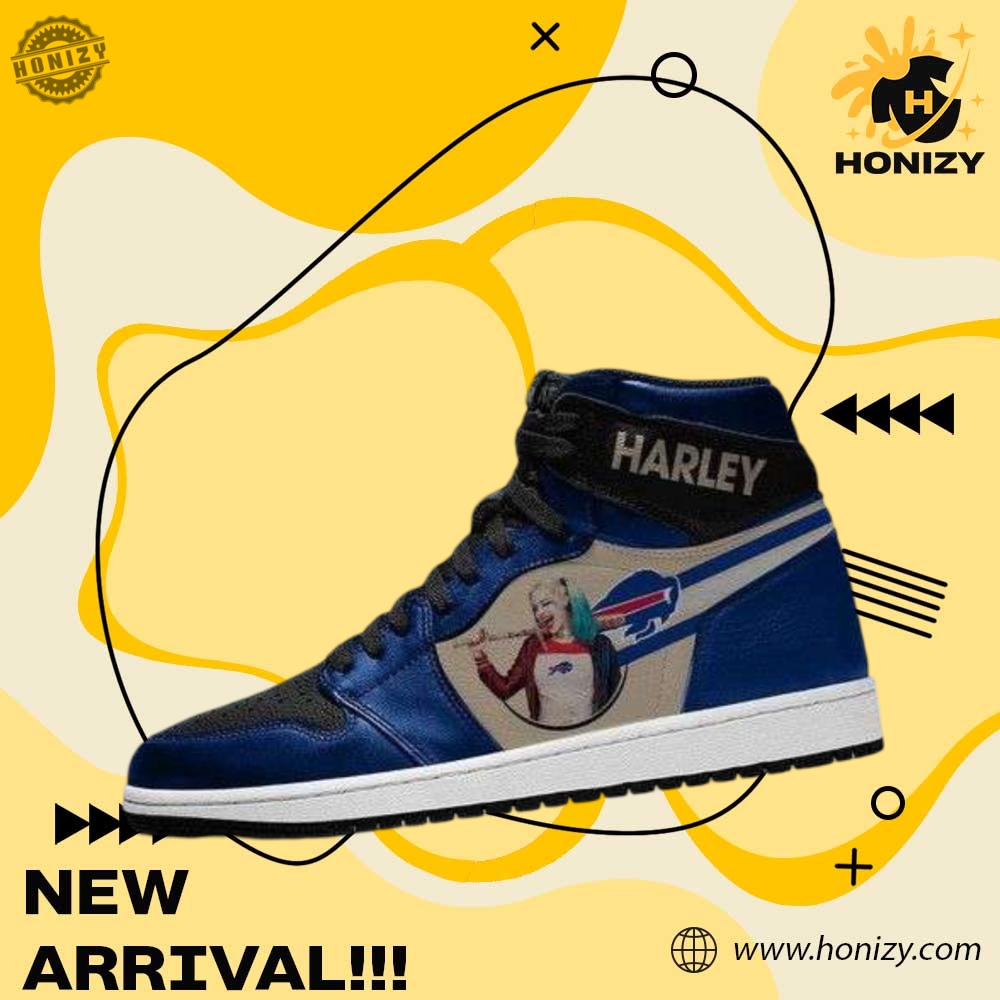 Buffalo Bills Nfl Team X Harley Quinn Custom Jd1 Boot Sneakers Shoes