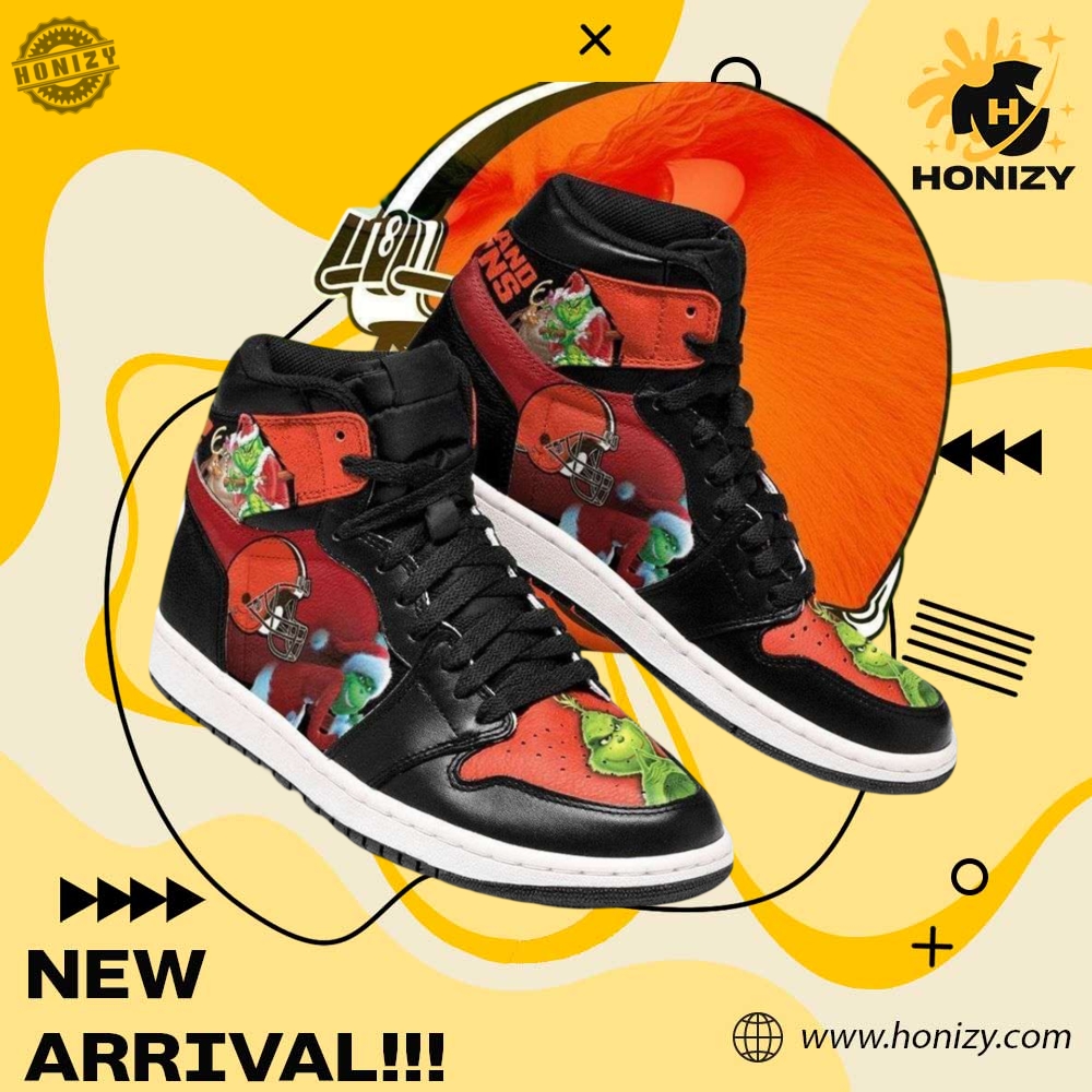 Cleveland Browns Nfl X The Grinch Custom Jd1 Boot Sneakers Shoes