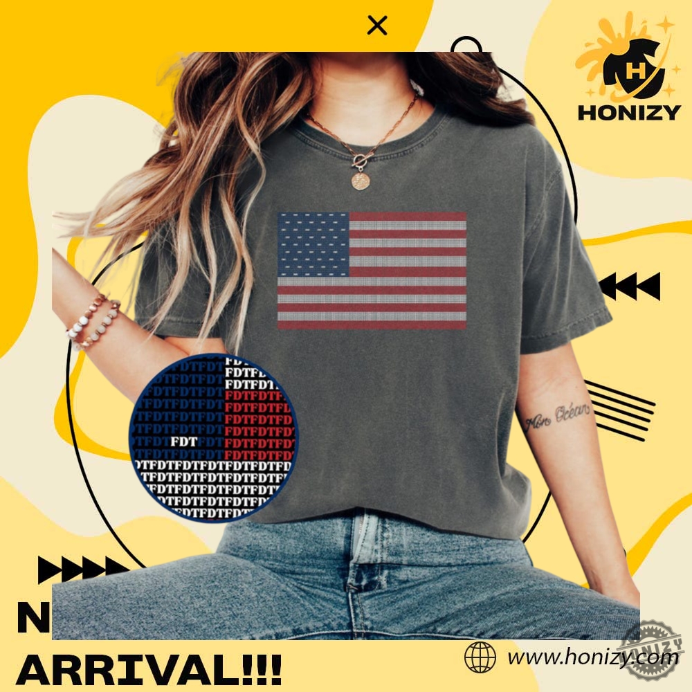 Subtle Fdt American Flag Tee Retro 4Th Of July Unisex Vintage Shirt