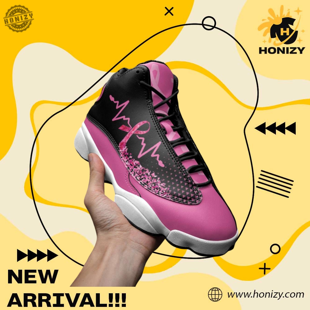 Breast Cancer Awareness Pink Ribbon Heartbeat Unisex Sneaker Air Jordan Jd13 Shoes 4 Breast Cancer Awareness Pink Ribbon Heartbeat unisex sneaker Air Jordan JD13 Shoes