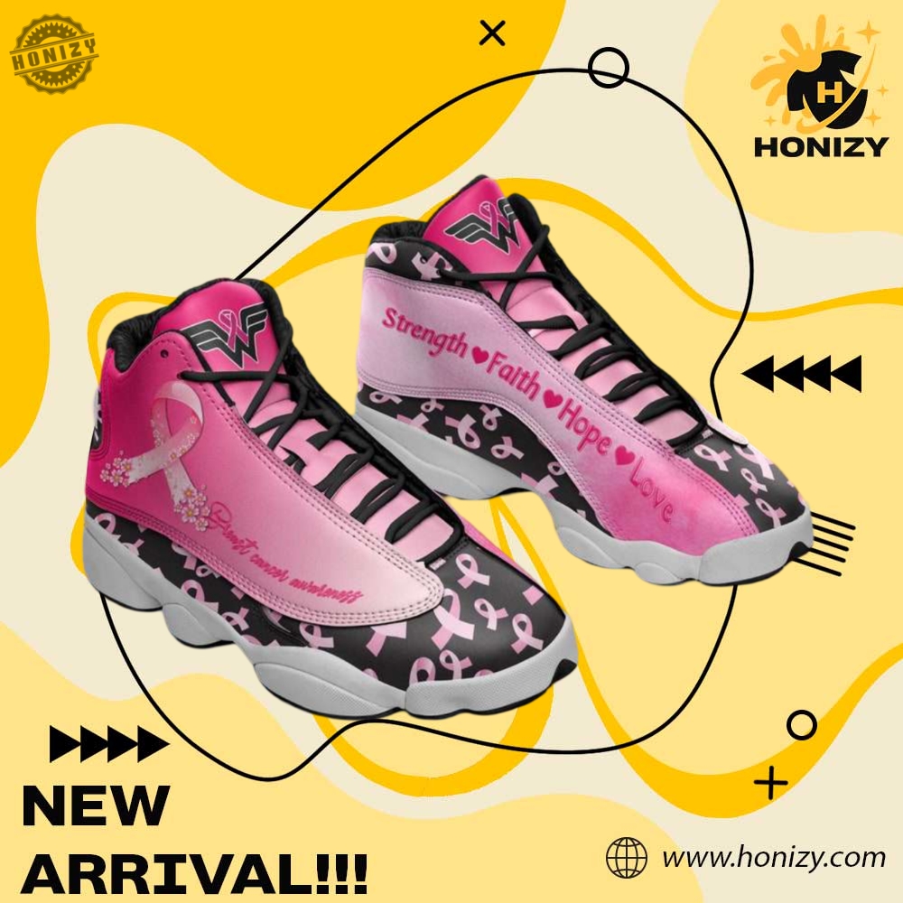 Air Jordan 13 Sneaker Shoes 28 Breast Cancer Awareness Warrior Fight Pink Ribbon Unisex Sneaker Air Jd13 Shoes
