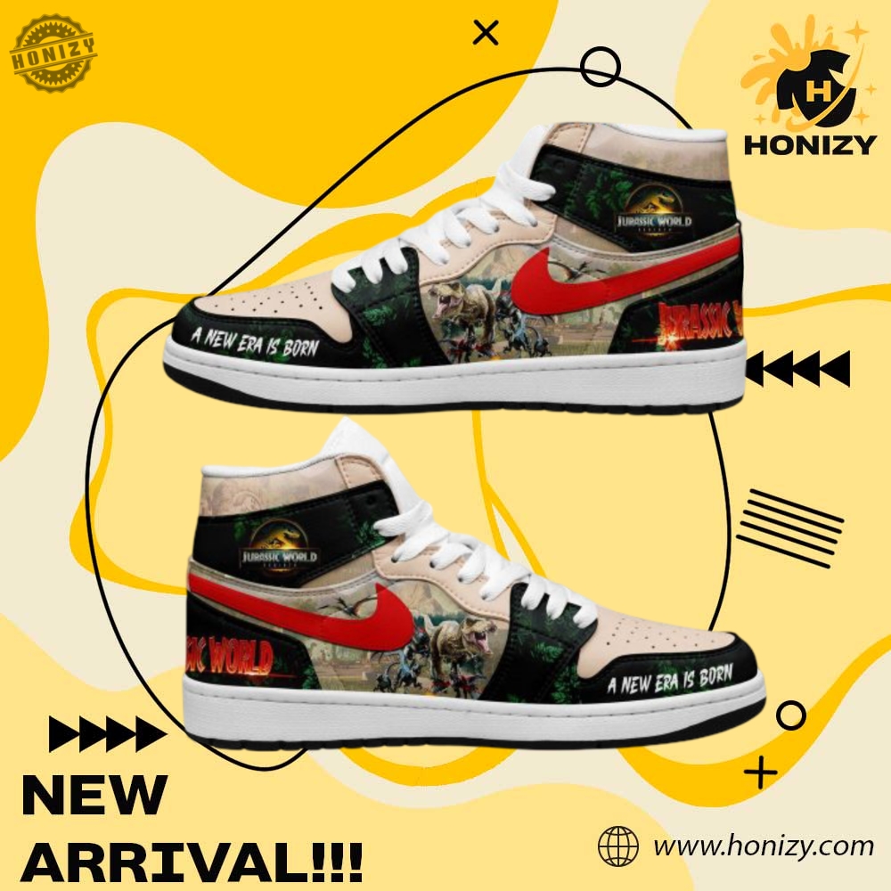 Shoes For NFL, NBA, Sport, Music Fan 6 Jurassic World A New Era Is Born Movie Air Jordan 1 Unisex Sneaker Shoes