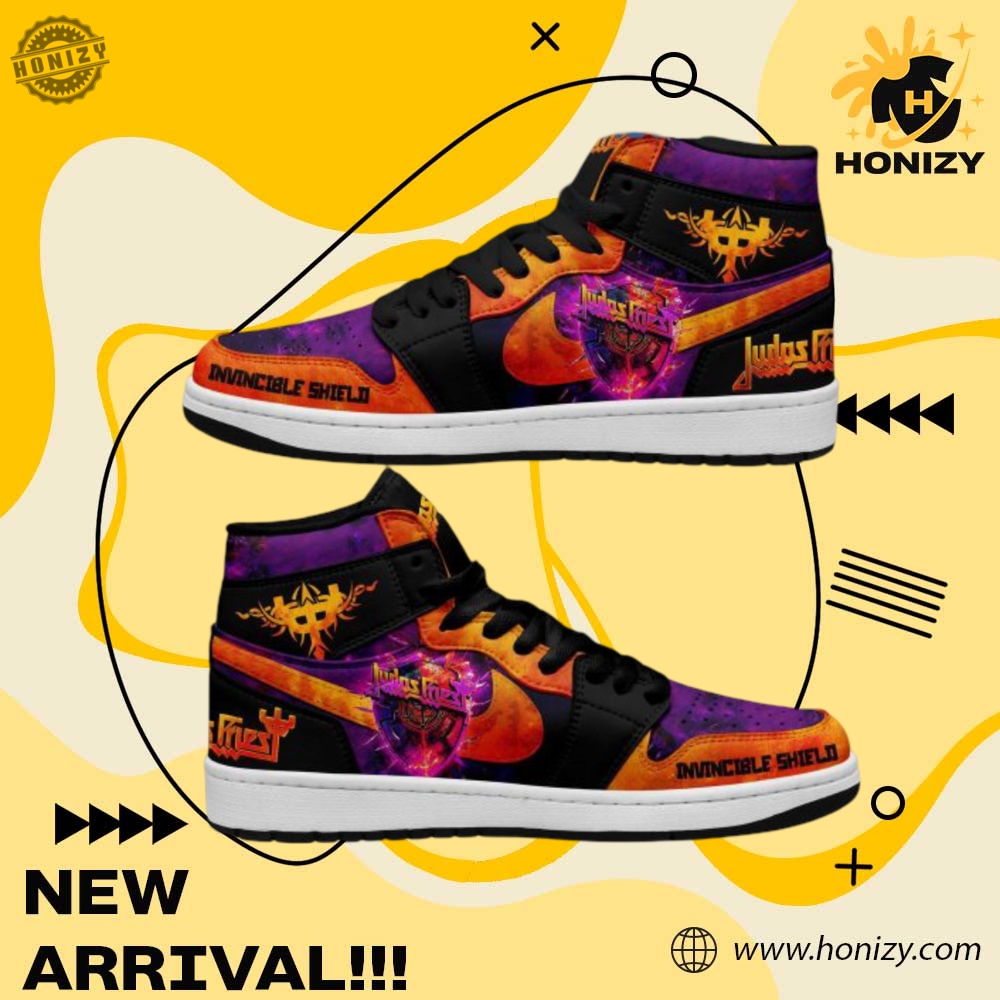 Shoes For NFL, NBA, Sport, Music Fan 8 Judas Priest Invicible Shield Music Air Jordan 1 Unisex Shoes