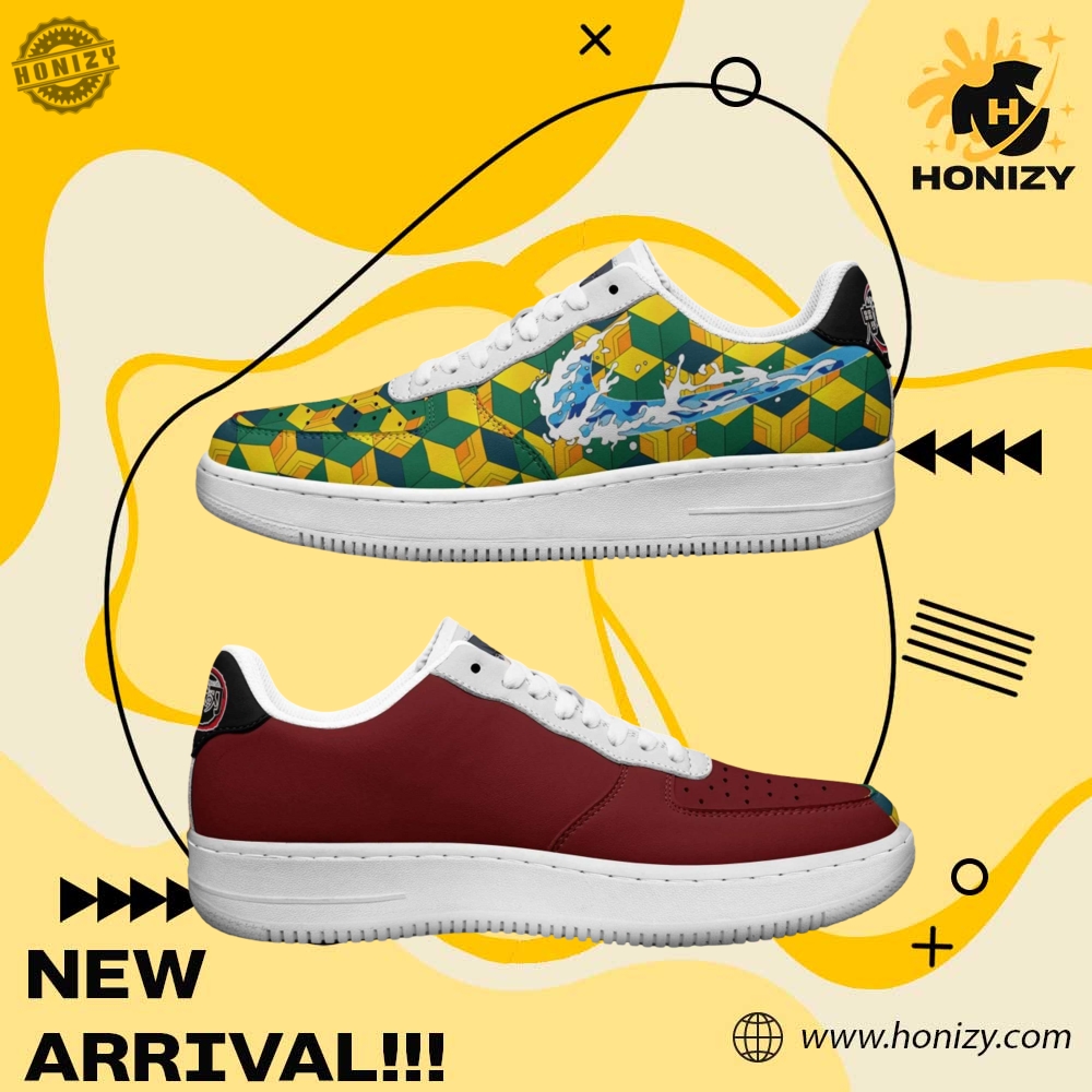 Shoes For NFL, NBA, Sport, Music Fan 23 Demon Slayer Anime Giyu Tomioka Af1 Sneaker Air Force 1 Unisex Shoes